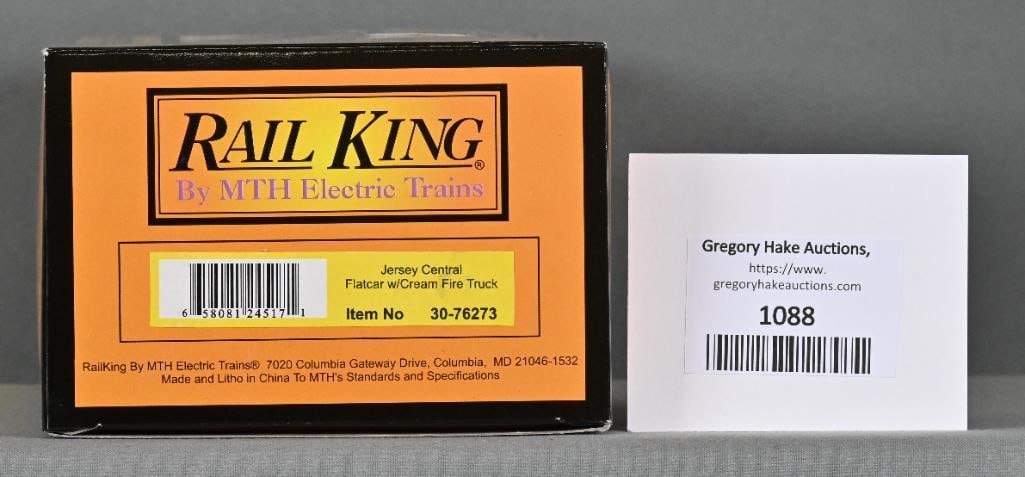 MTH 30-76273 Jersey Central Flatcar w/ Cream Fire Truck (1 of 2)