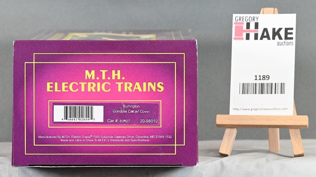 MTH 20-98012 Burlington Gondola Car w/ Cover & OB (1 of 2)