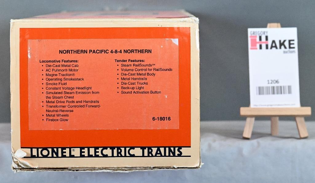 Lionel LTI 6-18016 Northern Pacific 4-8-4 Steam Locomotive & Tender w/ OB: Lionel LTI 6-18016 Northern Pacific 4-8-4 Steam Locomotive & Tender w/ OB, C8