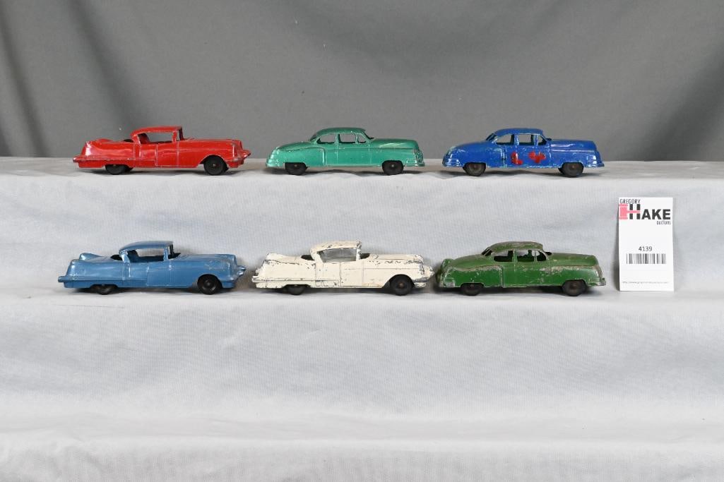 6 Structo Automobiles, 5 original paint, one repainted: 6 Structo Automobiles, 5 original paint, one repainted, C6.
