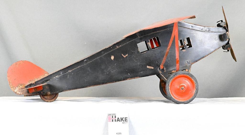 Large Keystone Pre-War Pressed Steel Airplane. Body is 23 inches in length, Wingspan is 24 inches (1 of 6)