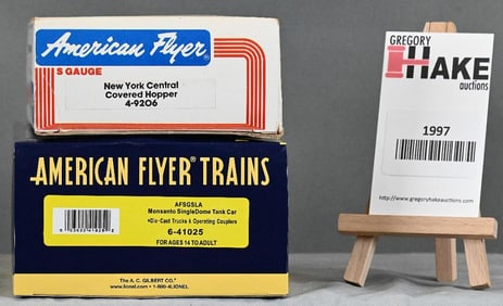 American Flyer 9206 NYC hopper, 41025 AFSGSLA Monsanto tank car, w/Obs