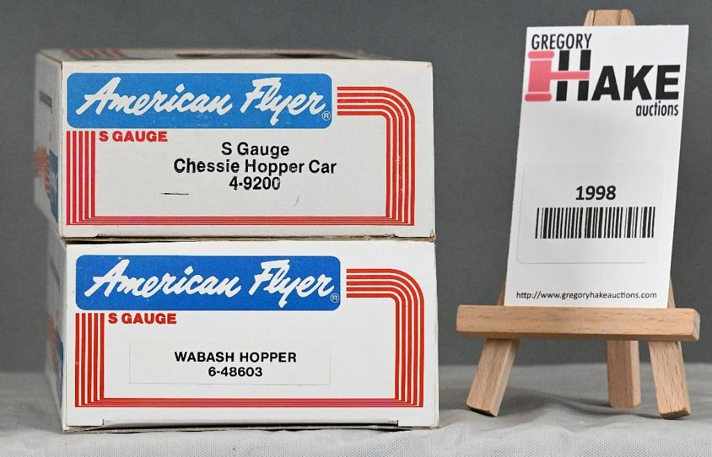 American Flyer 9200 Chessie hopper, 48603 Wabash hopper, w/Obs: American Flyer 9200 Chessie hopper, 48603 Wabash hopper, w/OBs, C8