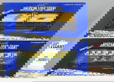 American Flyer 48442 American Flyer Lines tank car, 41007 TCA 2014 Reading RR Savings Bond boxcar,