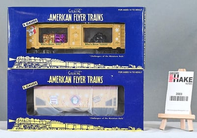 American Flyer 48844 2013 Christmas Mint Car, 48632 Santas Christmas Sprinkles Hopper, w/Obs