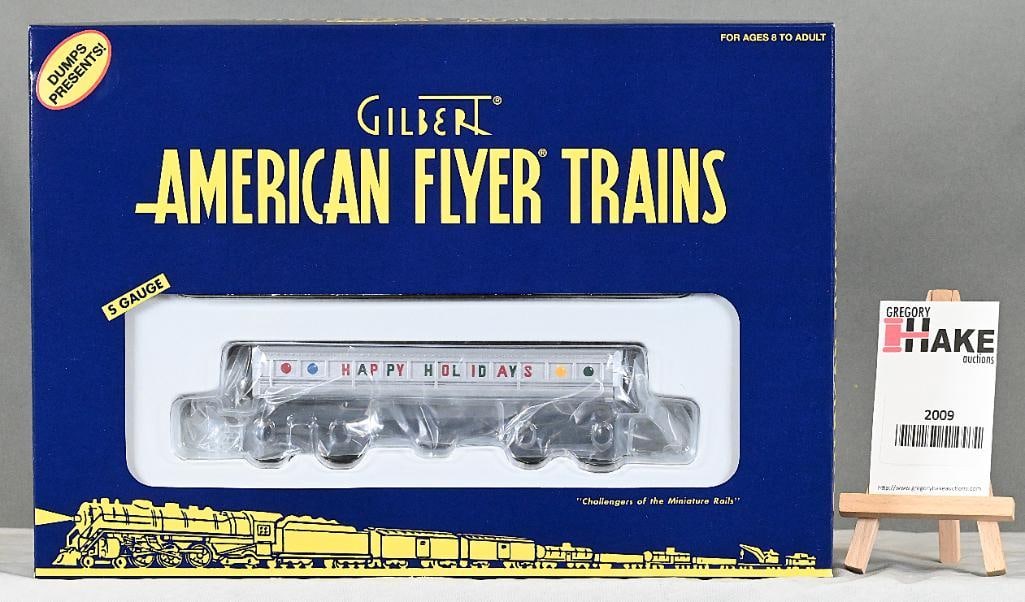 American Flyer 49025 Christmas Dumpcar with presents w/OB: American Flyer 49025 Christmas Dumpcar with presents w/OB, C9.