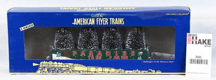 American Flyer 48566 Paradise Tree Farms Gondola with Christmas Trees, w/OB