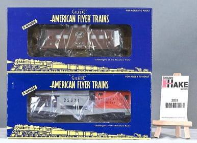 American Flyer 48725 NYC Caboose, 49026 Operating Tie Car w/Obs