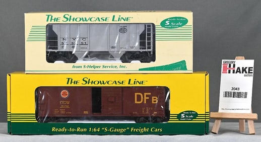 S Helper The Showcase Line #00007 PS-2 NYC hopper, #00580 Rebuilt CGW "DFB" boxcar w/Obs