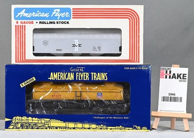 American Flyer 9203 Boston & Maine hopper, 48420 Union Pacific 3-dome tank car w/Obs