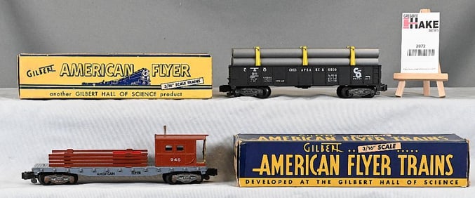 American Flyer 911 Pie Car & 945 Boom & Work Car w/ OB's