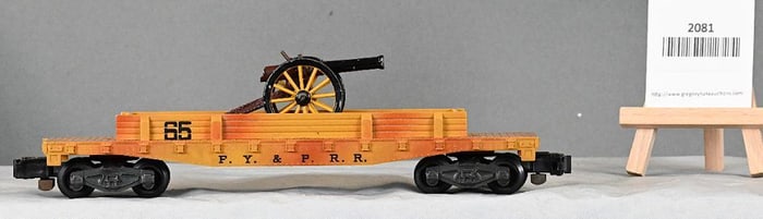 American Flyer 24565 flatcar with canon from the Washington set.