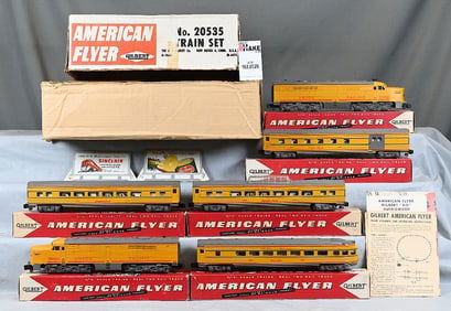 Fantastic American Flyer 20535 Union Pacific Pony Express Passenger Set w/ Original Boxes and Set