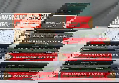 Beautiful American Flyer 20445 Northern Pacific Passenger Set w/ Original Boxes and Set Box