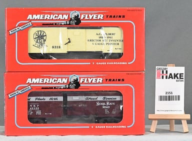 American Flyer 48318 AC Gilbert Boxcar, 48320 Nickle Plate Road Box Car w/Obs