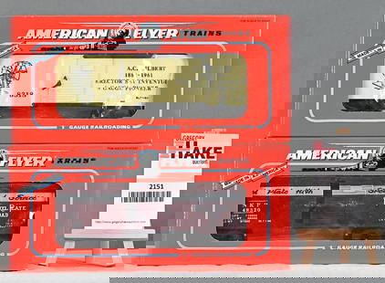 American Flyer 48318 AC Gilbert Boxcar, 48320 Nickle Plate Road Box Car w/Obs: American Flyer 48318 AC Gilbert Boxcar, 48320 Nickle Plate Road Box Car w/OBs, C9.