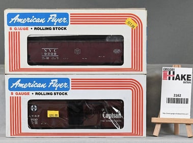 American Flyer 9209 NYC Hopper, 9710 Santa Fe Boxcar, w/Obs