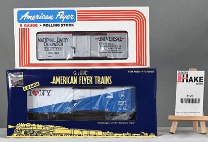 American Flyer 48805 National Dairy Boxcar, 41019 2015 TCA I Love NY Boxcar, w/Obs