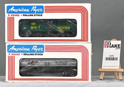 American Flyer 48417 NASG 1989 MKT Tank Car, 48472 NASG Pennzoil Tank Car, w/Obs