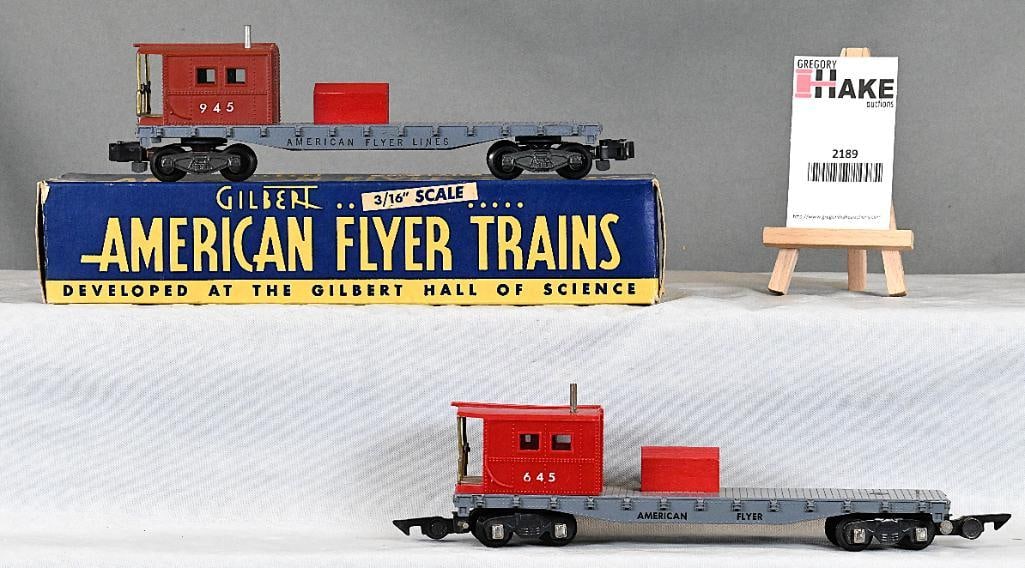 American Flyer 645, 945 boom & work car w/945 OB: American Flyer 645, 945 boom & work car w/945 OB, C8