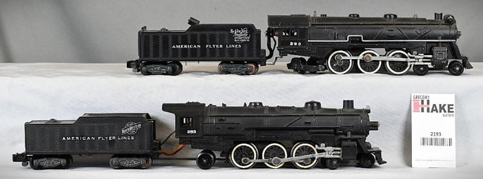 American Flyer Postwar 283 & 293 steam locomotives and tender
