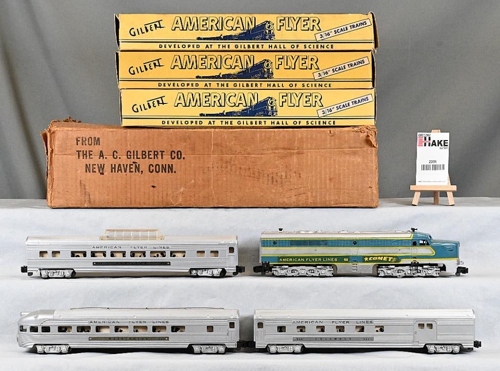 American Flyer Silver Comet PA Diesel Passenger set no. K5434T w/ Original  Boxes and Set Box (1 of 10)