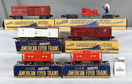 6 American Flyer Freight Cars w/ OB's