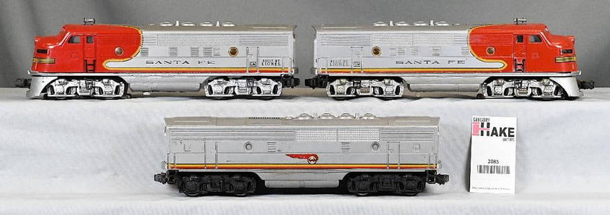 Lionel Postwar 2353 Santa Fe ABA F3 Diesel Locomotives: Lionel Postwar 2353 Santa Fe ABA F3 Diesel Locomotives, C7. Size 12x10x5