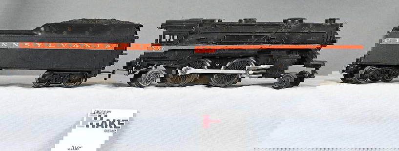 Lionel Postwar 250 Steam Locomotive and Pennsylvania Tender: Lionel Postwar 250 Steam Locomotive and Pennsylvania Tender, C6. Size 10x64x5