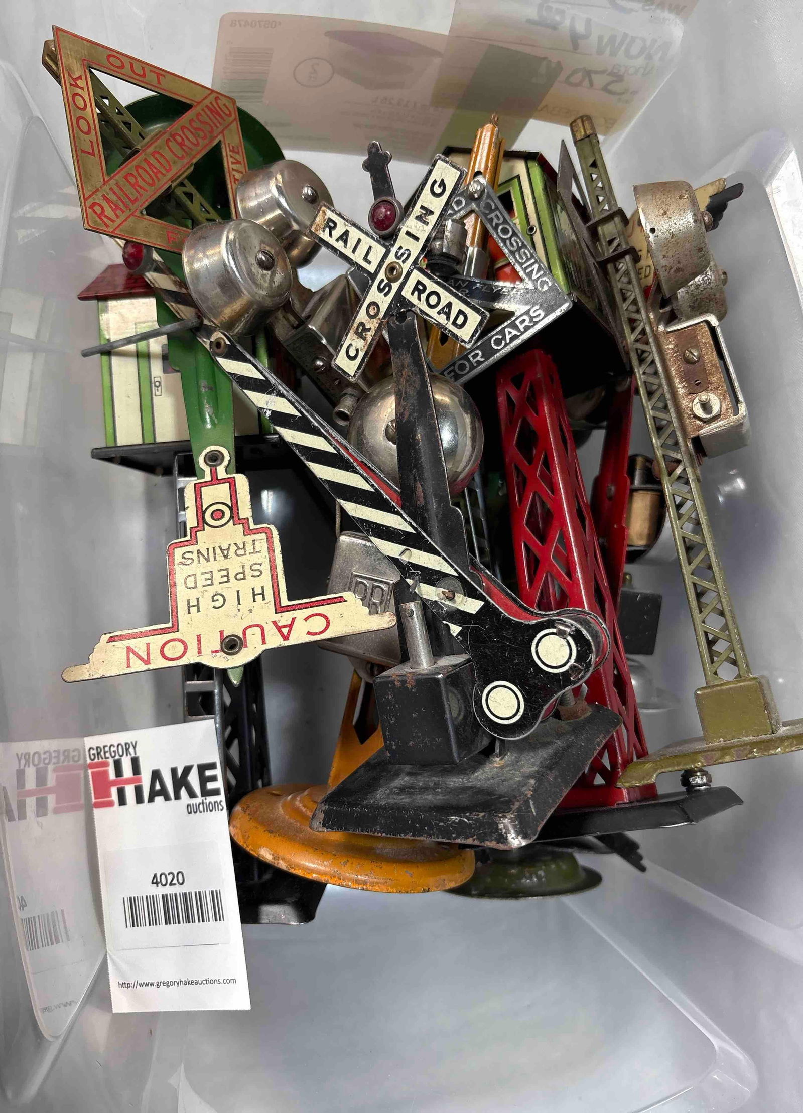 Box Lot of Prewar Lionel American Flyer & Marx Track-side Accessories (1 of 1)