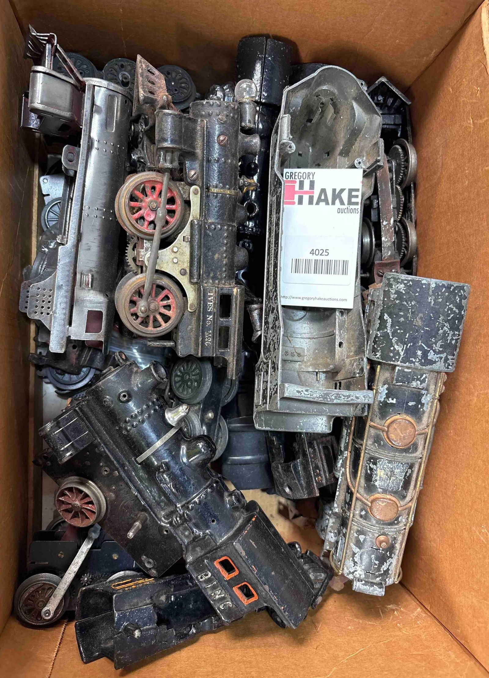 Box Lot of Prewar O Gauge Lionel, American Flyer, Ives & Bing Locomotives (1 of 1)