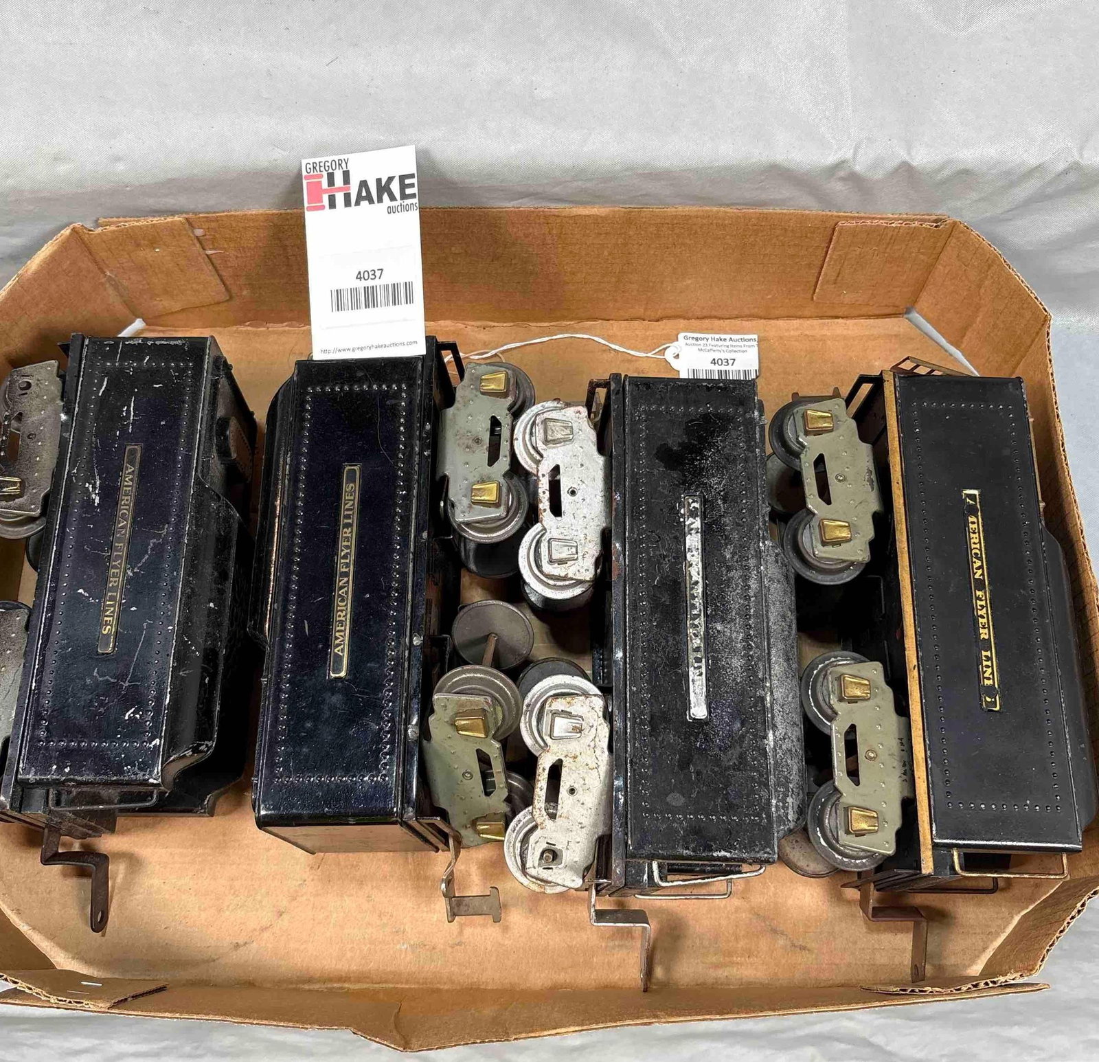 4 American Flyer Wide Gauge Tenders: 4 American Flyer Wide Gauge Tenders. C5-C6