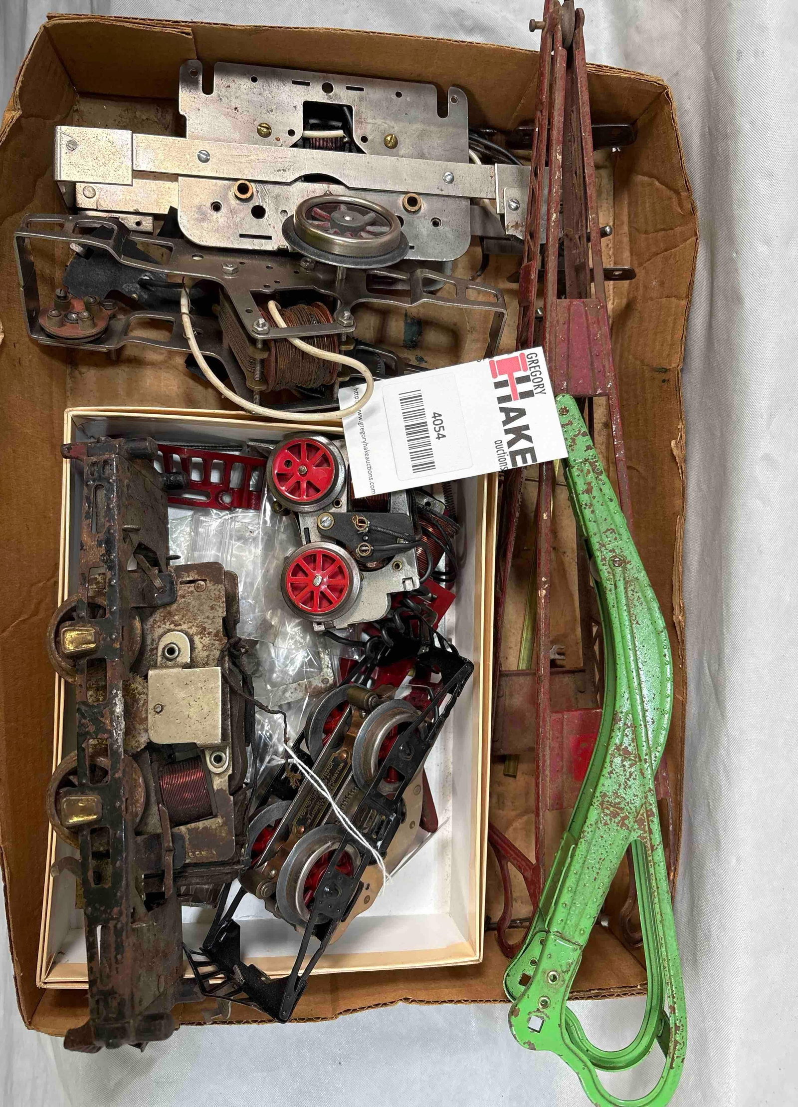 Box Lot of Prewar Motors Frames & Other Parts: Box Lot of Prewar Motors Frames & Other Parts. C5