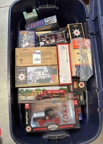 Large Box Lot of Texaco Vehicles & Lionel Items