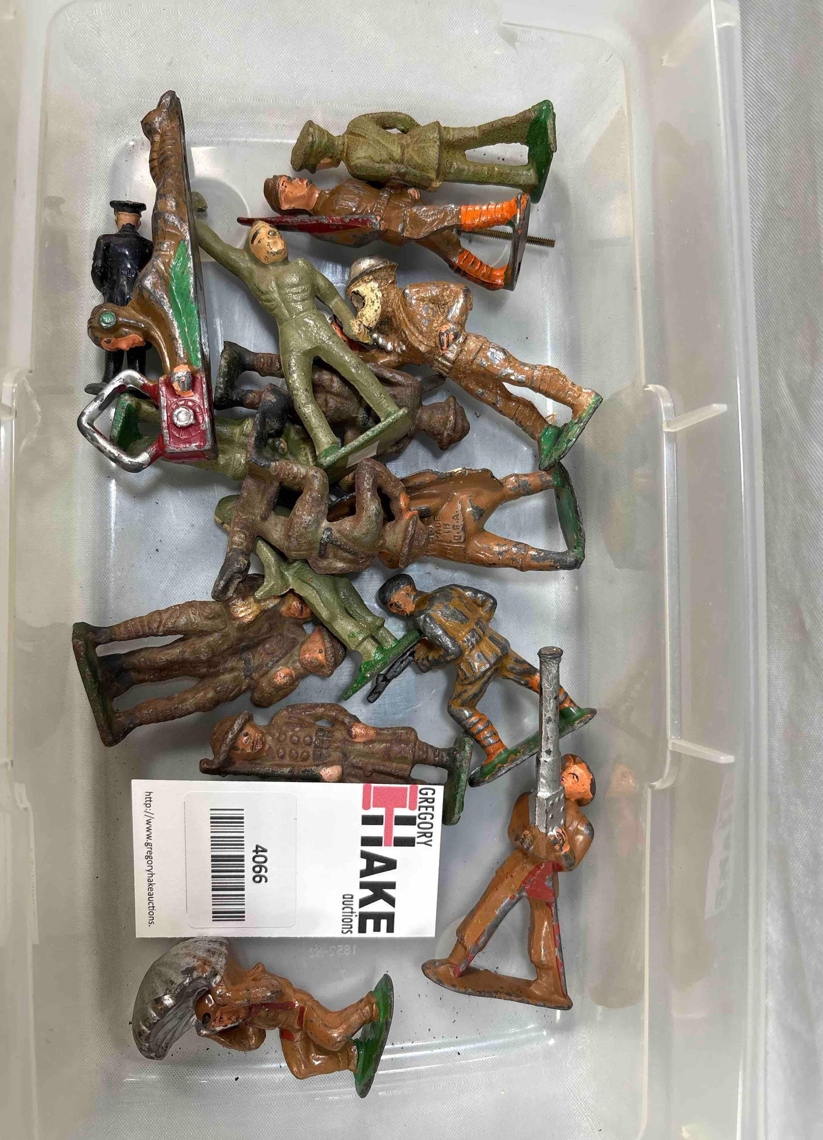 Box Lot of Prewar Dime Store Army Figures: Box Lot of Prewar Dime Store Army Figures. C6