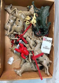 Vintage Diecast Santa with Sleigh and 8 Reindeer