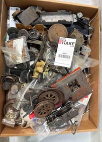 Box Lot of Prewar Lionel American Flyer Wheels Motors and Parts