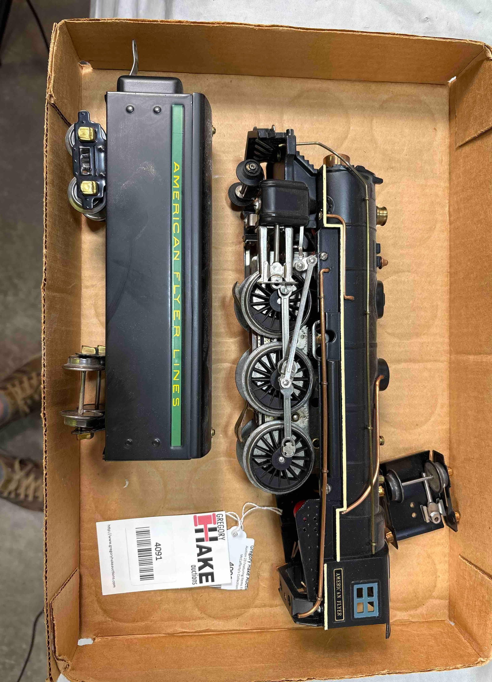 American Flyer Prewar O Gauge Large Steam Locomotive & Tender: American Flyer Prewar O Gauge Large Steam Locomotive & Tender restored to C7.