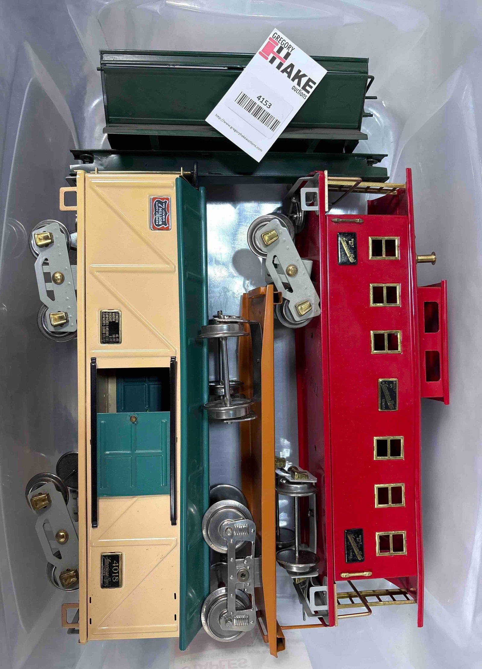 Large Box Lot of Prewar Lionel & American Freight Cars: Large Box Lot of Prewar Lionel & American Freight Cars. C7-C8