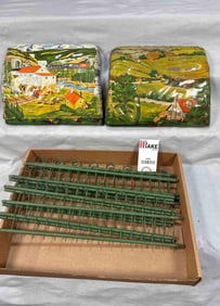 Two Complete Marx Metal Tunnels & Wooden Garden Fencing