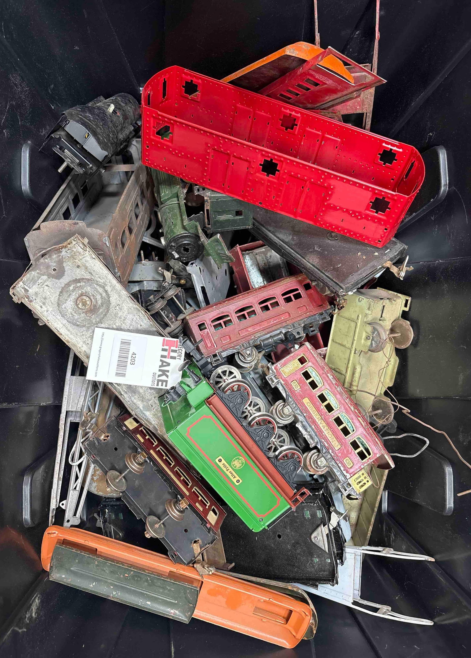 Box Lot of Prewar Trains from Various Manufacturers: Box Lot of Prewar Trains from Various Manufacturers. C5-C6