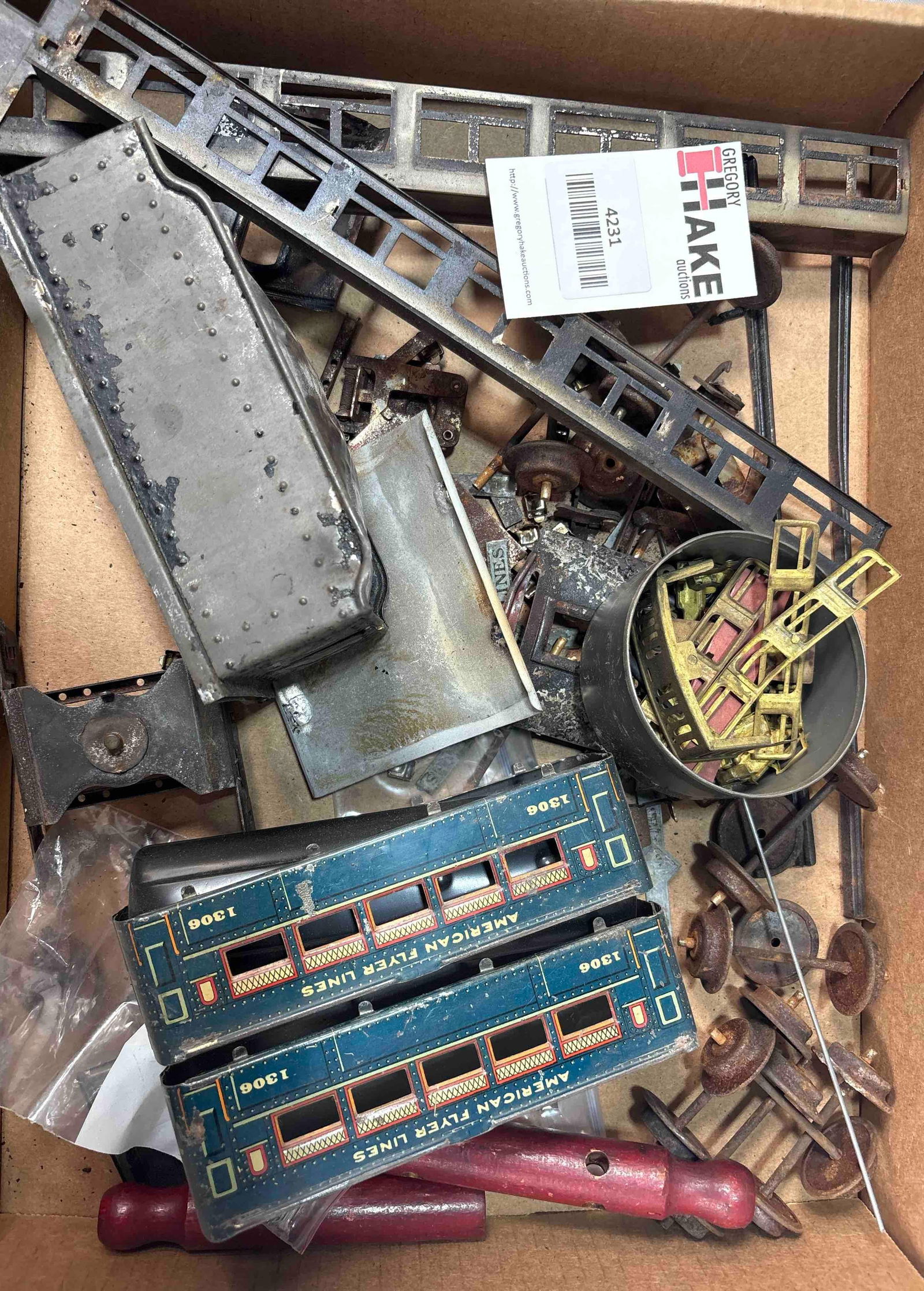 Box Lot of American Flyer Prewar Bodies & Parts (1 of 1)