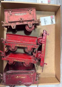 Five Buddy L Industrial Freight Cars