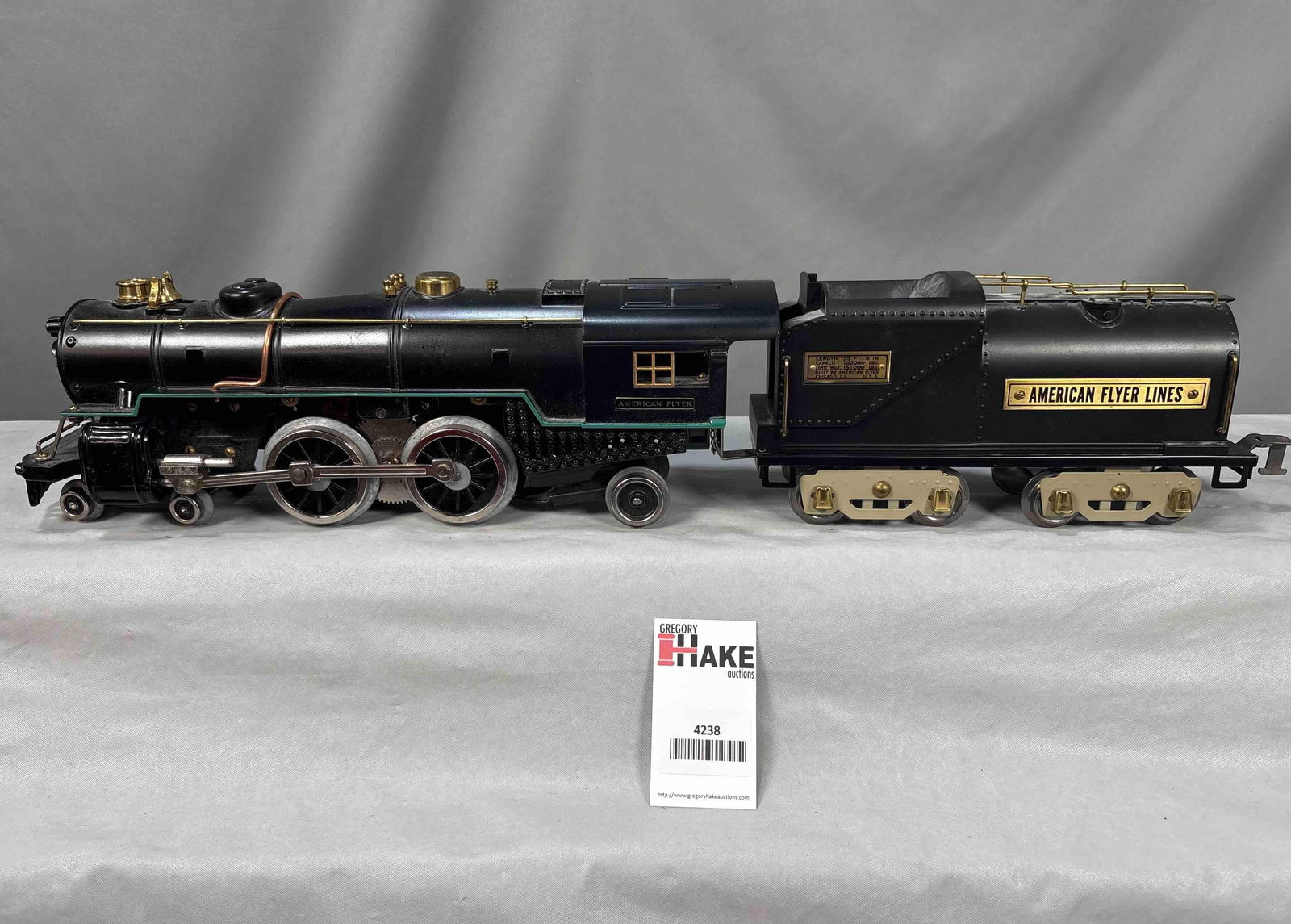 American Flyer Wide Gauge Prewar 4-4-2 Steam Locomotive & Tender: American Flyer Wide Gauge Prewar 4-4-2 Steam Locomotive & Tender beautifully restored C8.