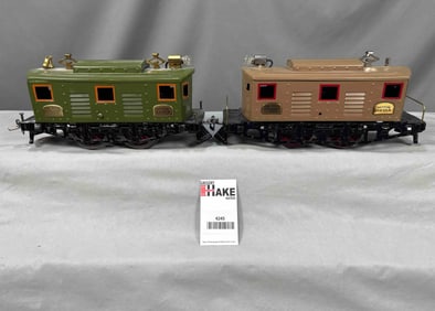 2 Prewar Ives Wide Gauge No. 3235R Locomotives: 1 Tan, 1 Green