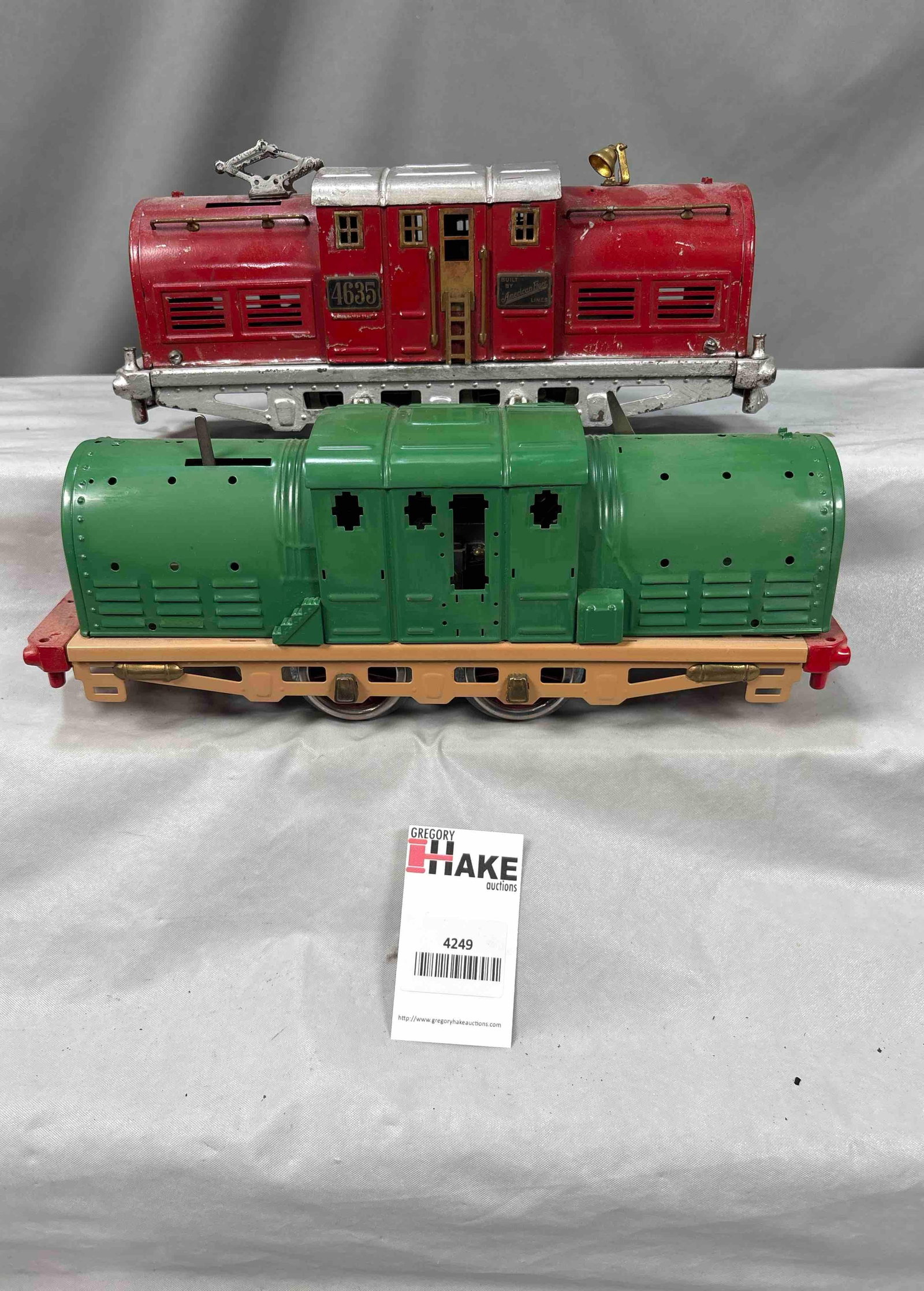American Flyer Wide Gauge 4635, Shasta 4637: American Flyer Wide Gauge 4635, Shasta 4637 both repainted and missing pieces. Shasta C8; 4635 C6.