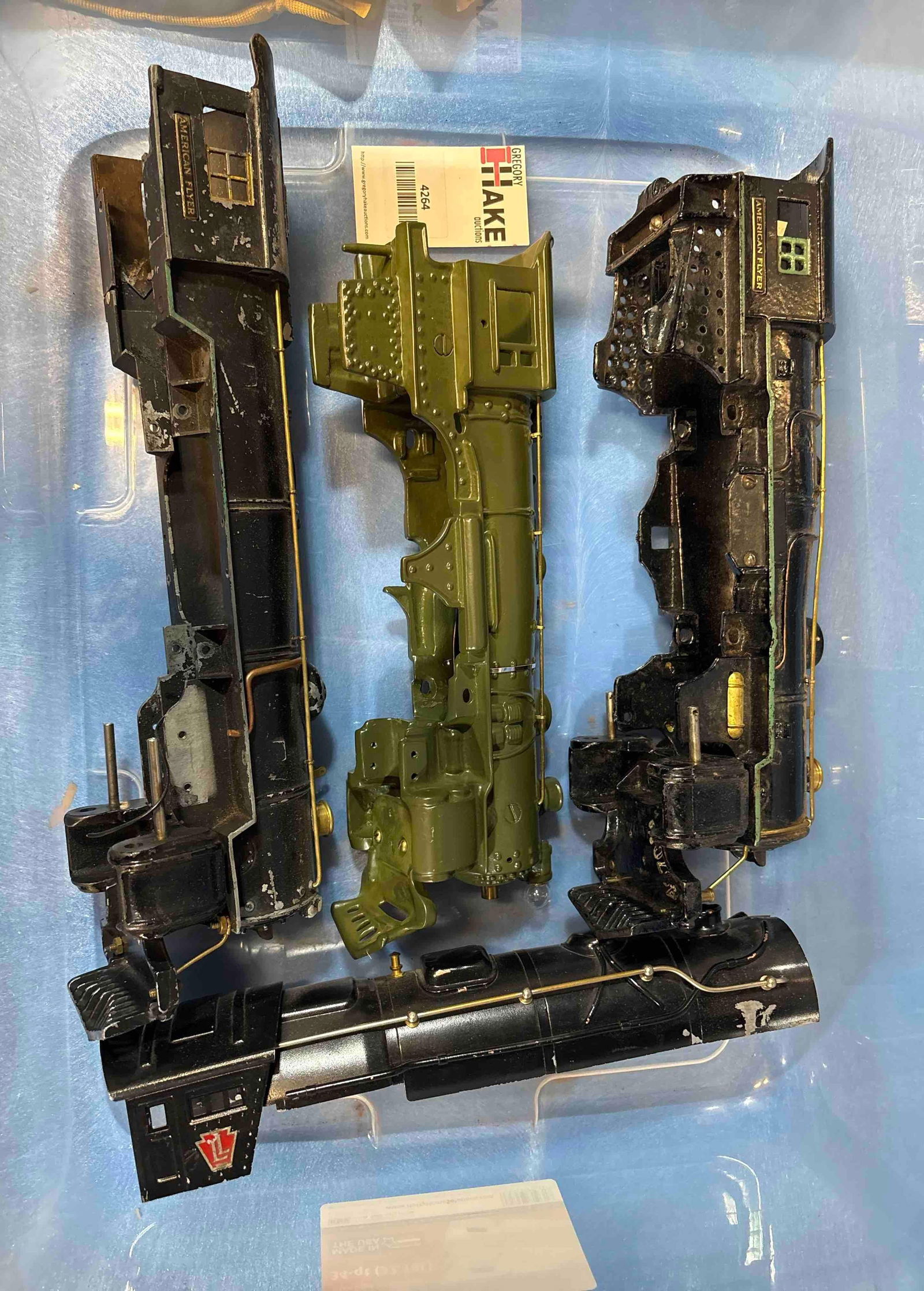 Lionel Ives American Flyer Steam Locomotive Shells: Lionel Ives American Flyer Steam Locomotive Shells. Green locomotive repainted to C8, others are original C6.