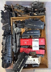 Box Lot of Marx O Gauge Locomotives Freight Cars Motors & Tenders