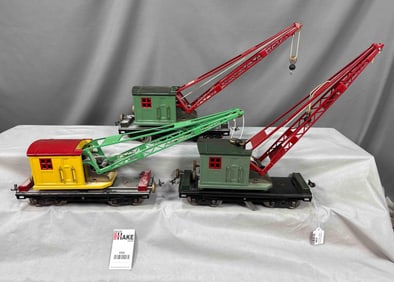 Three Lionel Standard Gauge 219 Cranes