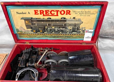 Prewar Erector No. A The Set That Builds The Super Locomotive w/OB